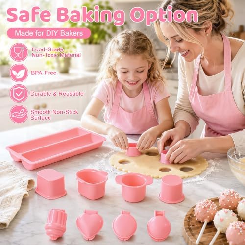 358 PCS Pink Cakesicle & Cake Pop Mold Set, Dishwasher Safe in Pink, alternate view 4