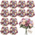 36 Bundles Artificial Peonies Flowers, Dusty Pink, Light Pink, Purple in Mixed Pink and Purple