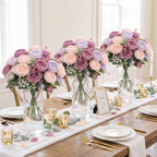 36 Bundles Artificial Peonies Flowers, Dusty Pink, Light Pink, Purple in Mixed Pink and Purple, alternate view 3