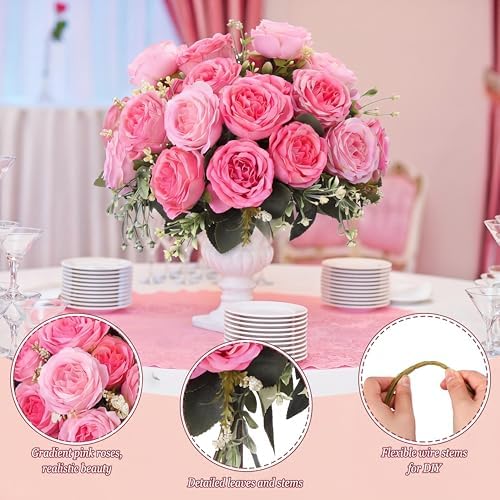 36 Bundles Artificial Peonies Flowers, Pink in Pink, alternate view 3