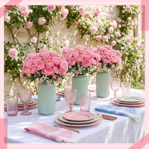 36 Bundles Artificial Peonies Flowers, Pink in Pink, alternate view 4