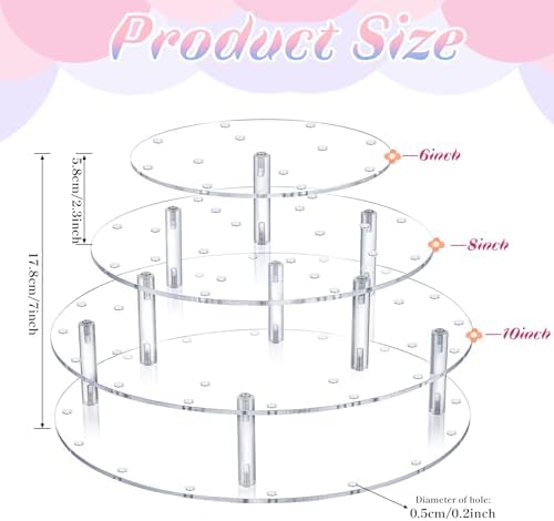 36 Holes Cake Pop Display Stand 3-Tier Clear Acrylic Lollipop Holder Cake Pop Stand for Displaying Candy, alternate view 3