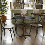 36 in Wood Round Cocktail Table, Black in Black, alternate view 2