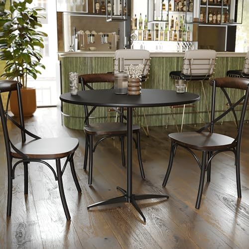 36 in Wood Round Cocktail Table, Black in Black, alternate view 2