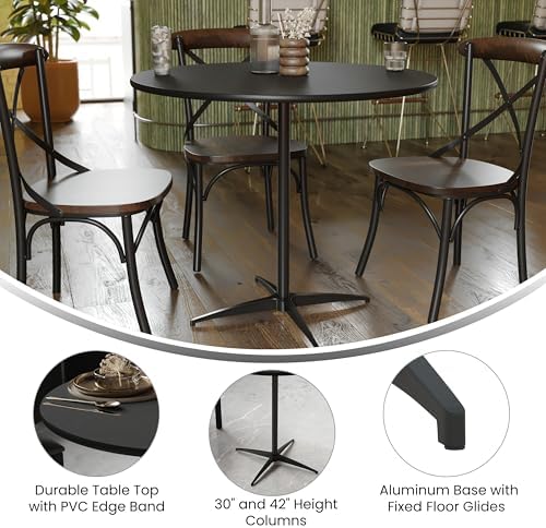 36 in Wood Round Cocktail Table, Black in Black, alternate view 4