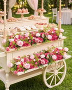 36 Inch Artificial Wedding Flower Row, Flower Runner Arrangement with Chiffon Sheer Drape, Blush Pink, Lavender, alternate