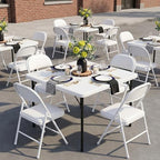 36 Inch Folding Card Table, Heavy Duty Square Folding Game Table with Carrying Handle, Fold-in-Half Portable, alternate view