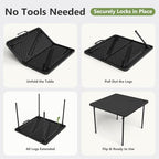 36 Inch Folding Table 2 Pack, Heavy Duty Square Foldable Card Table with Carrying Handle, Fold-in-Half Portable, alternate