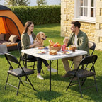 36 Inch Folding Table 2 Pack, Square Foldable Card Table with Carrying Handle, No Assembly, Portable Indoor, alternate view 2
