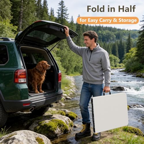 36 Inch Folding Table, Square Foldable Card Table with Carrying Handle, No Assembly, Portable Indoor Outdoor, alternate view