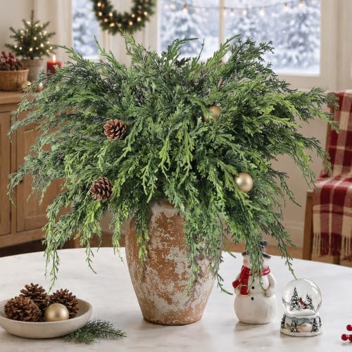36" Large Artificial Christmas Cedar Branches for Vase Decoration (6 Pcs), alternate view 4