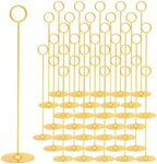 36 Pack 12 Inch Steel Place Card & Table Number Holders, Gold, Table Card Stands for Weddings, Birthdays