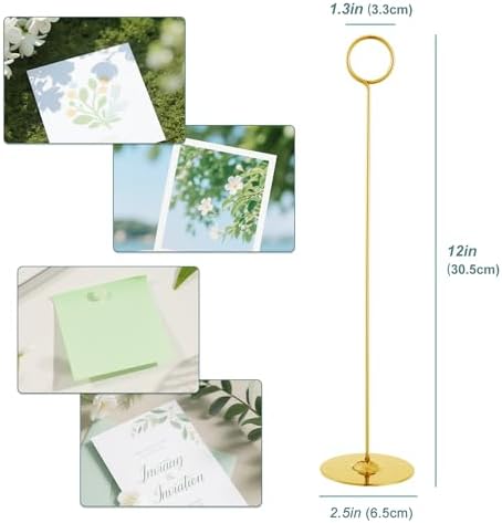 36 Pack 12 Inch Steel Place Card & Table Number Holders, Gold, Table Card Stands for Weddings, Birthdays, alternate view 3