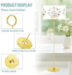 36 Pack 12 Inch Steel Place Card & Table Number Holders, Gold, Table Card Stands for Weddings, Birthdays, alternate view 4