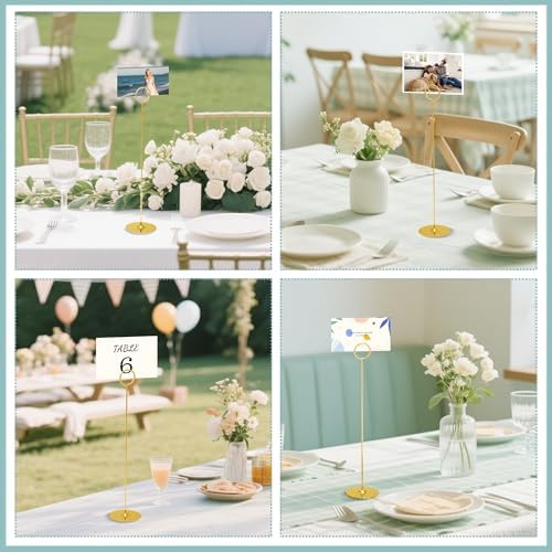 36 Pack 12 Inch Steel Place Card & Table Number Holders, Gold, Table Card Stands for Weddings, Birthdays, alternate view 5
