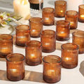 36 Pack Amber Votive Candle Holders, Candle Holder for Fall Christmas Decor in Amber