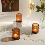 36 Pack Amber Votive Candle Holders, Candle Holder for Fall Christmas Decor in Amber, alternate view 6