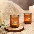 36 Pack Amber Votive Candle Holders, Candle Holder for Fall Christmas Decor in Amber, alternate view 7