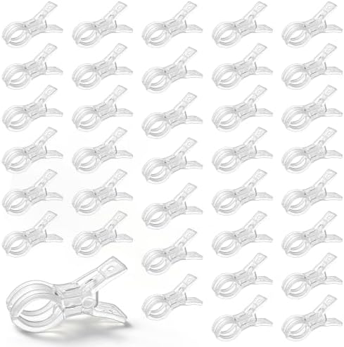 36 Pack Balloon Arch Clips for Backdrop, 3.5 Inch Clear Spring Clamp