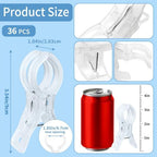 36 Pack Balloon Arch Clips for Backdrop, 3.5 Inch Clear Spring Clamp, alternate view 2