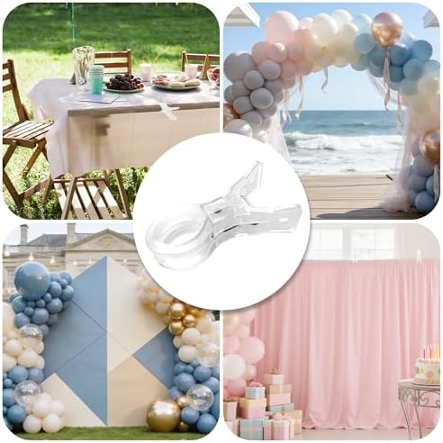 36 Pack Balloon Arch Clips for Backdrop, 3.5 Inch Clear Spring Clamp, alternate view 6