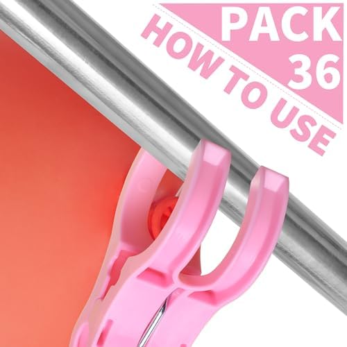 36 Pack Balloon Arch Clips for Backdrop, 3.5 Inch Pink Spring Clamps, alternate view 2