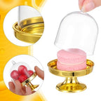 36 Pack Mini Cake Stand with Dome Lid, Plastic Dessert Display Stand Holder - Gold Base & Clear Cover for, alternate view 6