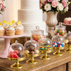 36 Pack Mini Cake Stand with Dome Lid, Plastic Dessert Display Stand Holder - Gold Base & Clear Cover for, alternate view 7
