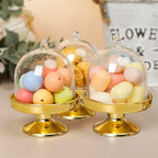 36 Pack Mini Cake Stand with Lid, Plastic Cupcake Stand Plate Dome Cover, Clear Small Cake Display Stand for, alternate view