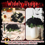 36 Pcs Black Rose Bouquet Bridal Artificial Flowers in Black, alternate view 5