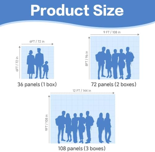 36 Pcs Black Shimmer Wall Backdrop,6x6 FT for Party in 6x6 FT, alternate view 4