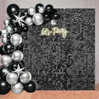 36 Pcs Black Shimmer Wall Backdrop Panels for Party Decoration