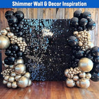 36 Pcs Black Shimmer Wall Backdrop Panels for Party Decoration, alternate view 4