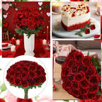 36 Pcs Burgundy Artificial Roses with Long Stems in Burgundy, alternate view 5