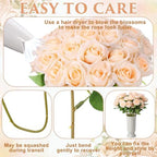 36 Pcs Champagne Artificial Roses with Long Stems in Champagne, alternate view 3