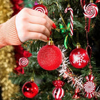 36 Pcs Christmas Ornaments, MOYEE Shatterproof Plastic Christmas Ornaments for Tree - Candy Cane Christmas, alternate view 4