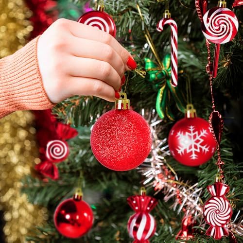 36 Pcs Christmas Ornaments, MOYEE Shatterproof Plastic Christmas Ornaments for Tree - Candy Cane Christmas, alternate view 4