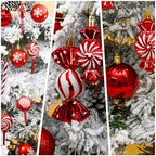 36 Pcs Christmas Ornaments, MOYEE Shatterproof Plastic Christmas Ornaments for Tree - Candy Cane Christmas, alternate view 6