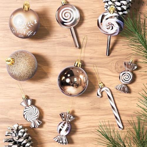 36 Pcs Christmas Ornaments, MOYEE Shatterproof Plastic Christmas Ornaments for Tree - Candy Cane Christmas, alternate view 7