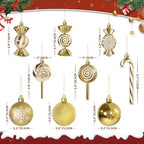 36 Pcs Christmas Ornaments, MOYEE Shatterproof Plastic Christmas Ornaments for Tree - Candy Cane Christmas, alternate view 4