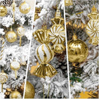 36 Pcs Christmas Ornaments, MOYEE Shatterproof Plastic Christmas Ornaments for Tree - Candy Cane Christmas, alternate view 5