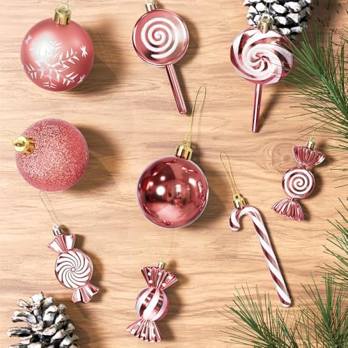 36 Pcs Christmas Ornaments, MOYEE Shatterproof Plastic Christmas Ornaments for Tree - Candy Cane Christmas, alternate view 7