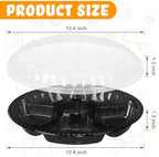 36 Pcs Christmas Plastic Serving Tray with Lid 10" Disposable Plate in Black, alternate view 3