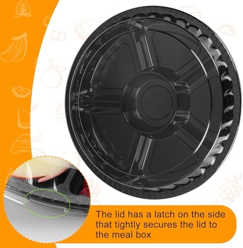 36 Pcs Christmas Plastic Serving Tray with Lid 10" Disposable Plate in Black, alternate view 4