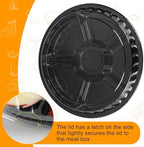 36 Pcs Christmas Plastic Serving Tray with Lid 10" Disposable Plate in Black, alternate view 4