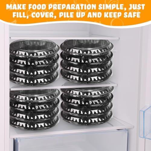 36 Pcs Christmas Plastic Serving Tray with Lid 10" Disposable Plate in Black, alternate view 6