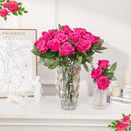 36 Pcs Hot Pink Artificial Roses with Long Stems in Hot Pink, alternate view 4