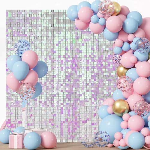 36 Pcs Iridescent Pink Shimmer Wall Backdrop Panels for Party Decorations