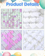 36 Pcs Iridescent Pink Shimmer Wall Backdrop Panels for Party Decorations, alternate view 5