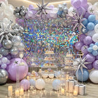 36 Pcs Iridescent Silver Shimmer Wall Backdrop,6x6 FT for Party in 6x6 FT, alternate view 5